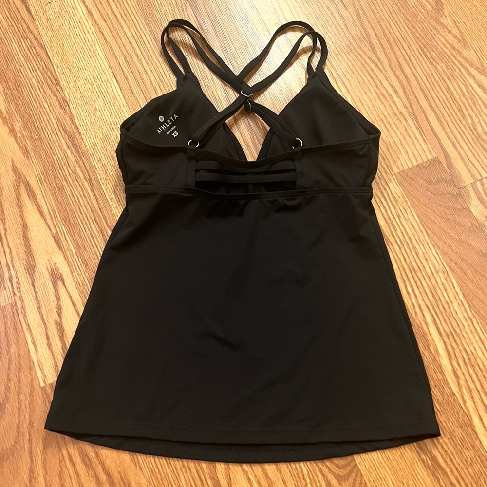ATHLETA Black Cross Strap Tankini NWOT - Picture 4 of 6